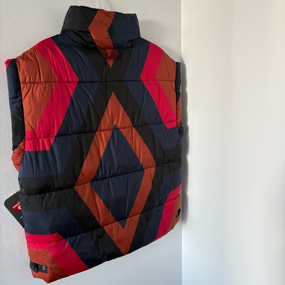 Free People Puffer Vest In a bubble Printed Vest Colorblock Print Size S NWT - Picture 10 of 17